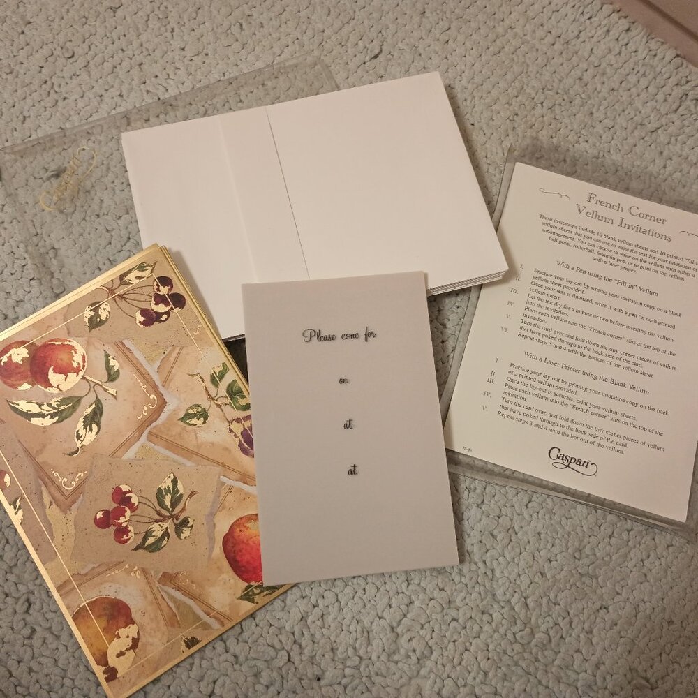 Pack of 10 french vellum invitations